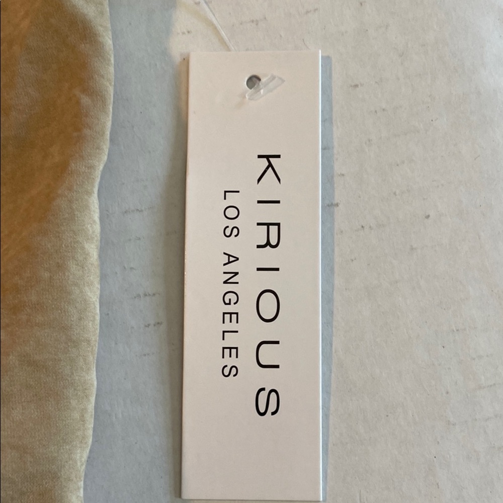 KIRIOUS LOS ANGELES Tan Smocked Puff Sleeve Peasant Cottagecore Crop Blouse 3474 - Picture 10 of 10